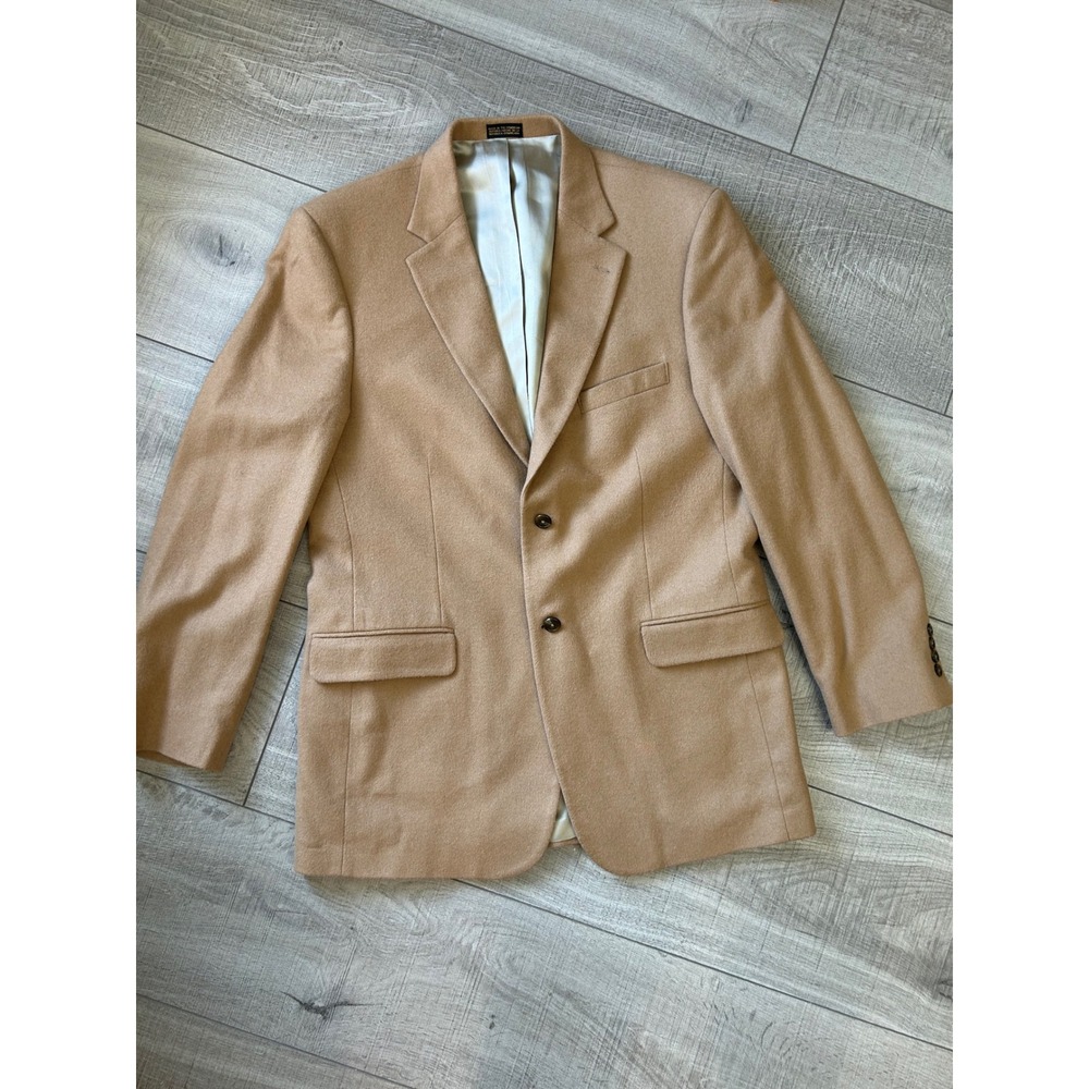 Stafford Camel Hair Wool‎ Blazer Men Sport Coat Tan Two Button 40/42R
